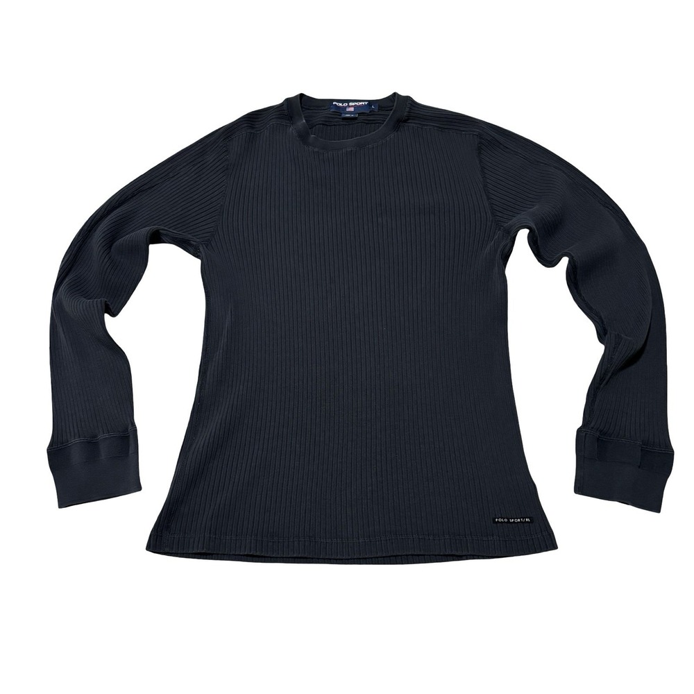 Polo Sport Ralph Lauren Women's‎ Ribbed Stretch Long Sleeve Shirt *Flawed* Sz L